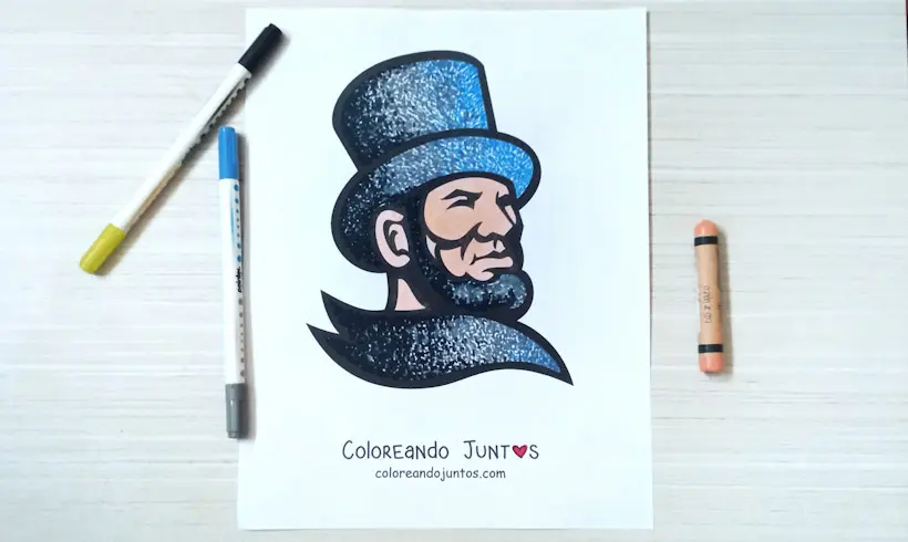 Dessin d'Abraham Lincoln colorié par Colorions Ensemble