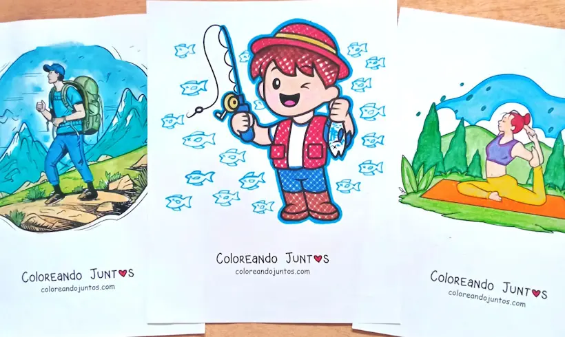 Coloriages d'activités récréatives réalisés par Colorions Ensemble