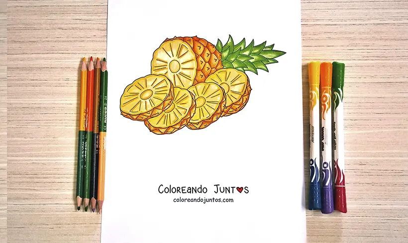 Dessin d'ananas colorié par Colorions Ensemble