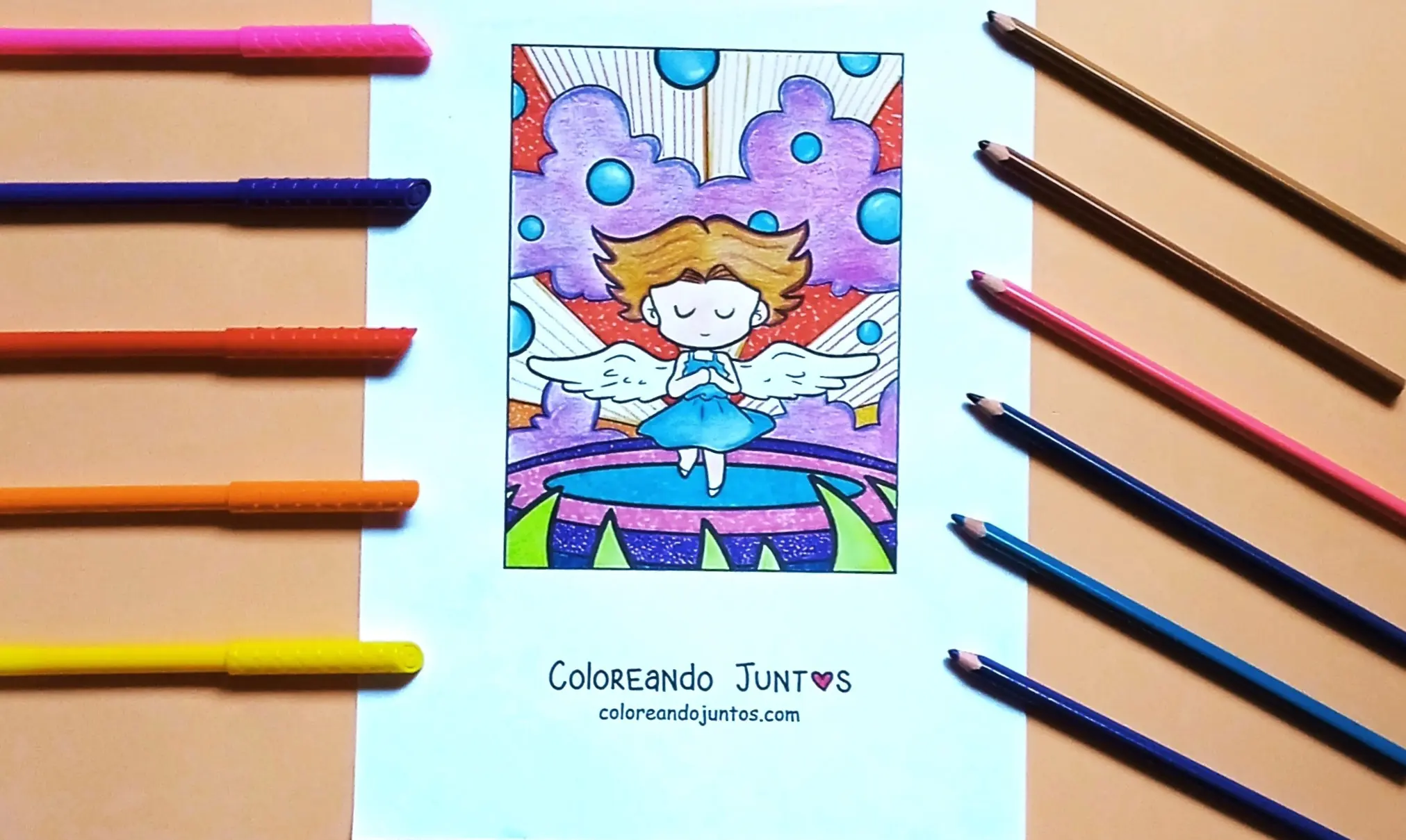Dessin d’ange colorié par Colorions Ensemble