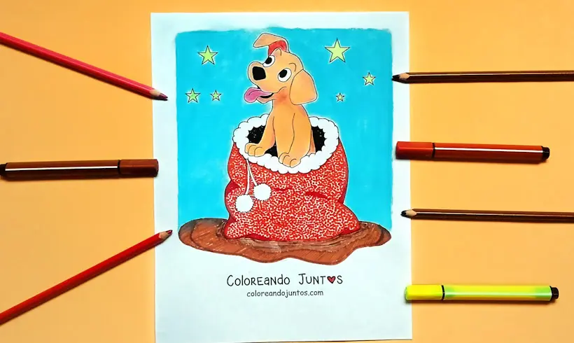 Dessin d’animal de Noël colorié par Colorions Ensemble