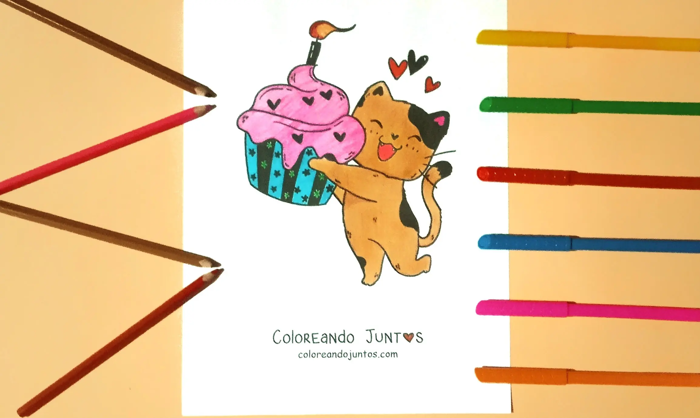 Coloriage d’anniversaire colorié par Colorions Ensemble