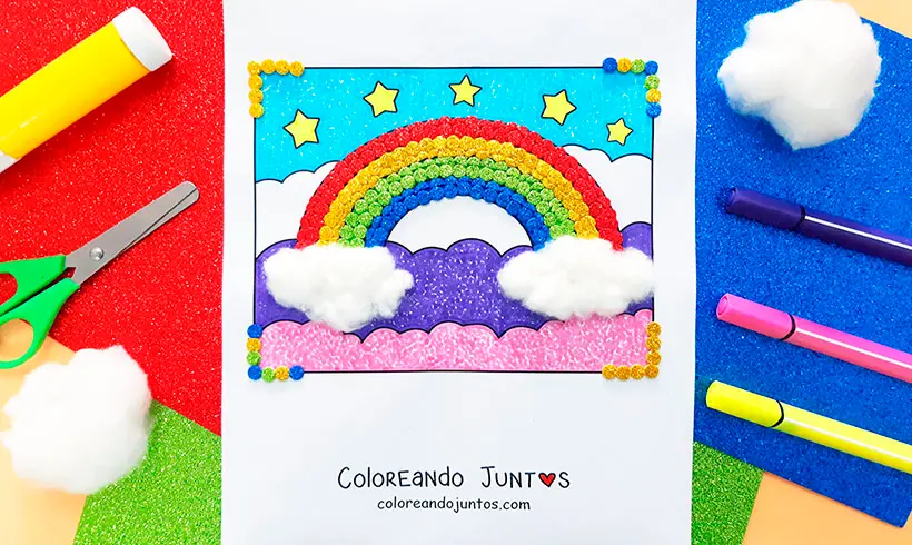 Dessin d'arc-en-ciel colorié par Colorions Ensemble