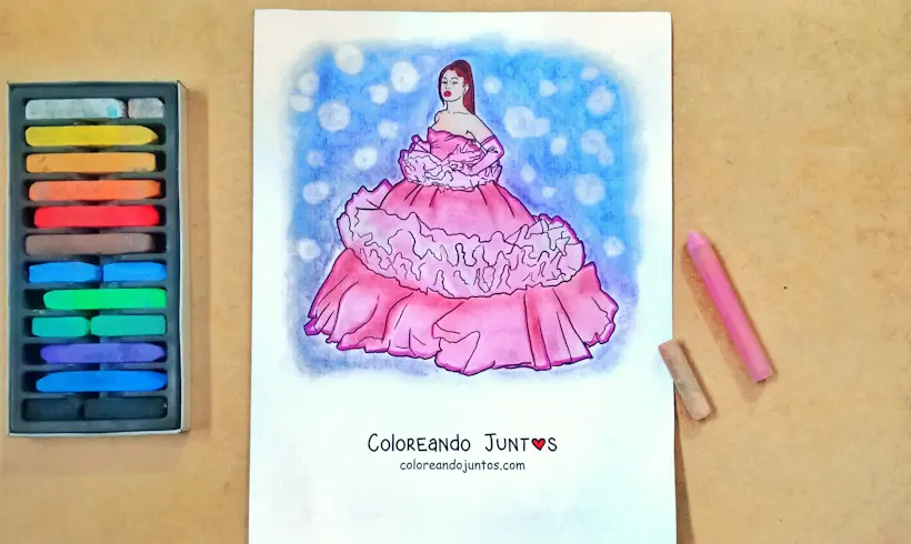Coloriage d’Ariana Grande colorié par Colorions Ensemble
