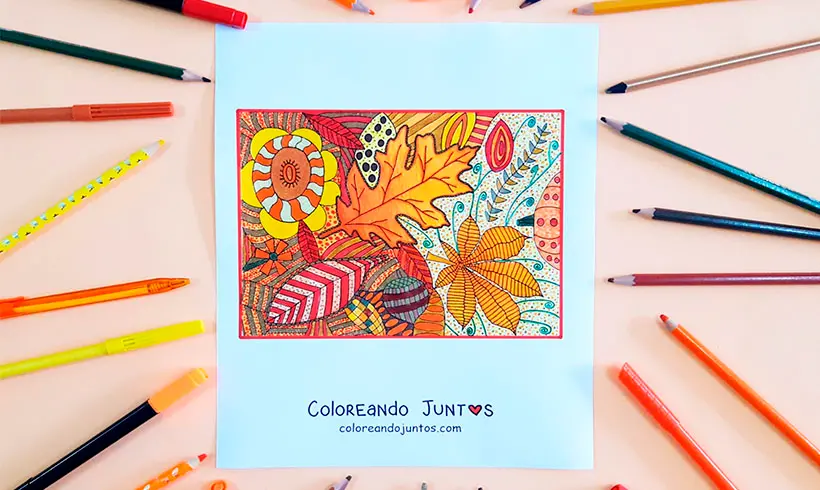 Dessin d'automne colorié par Colorions Ensemble