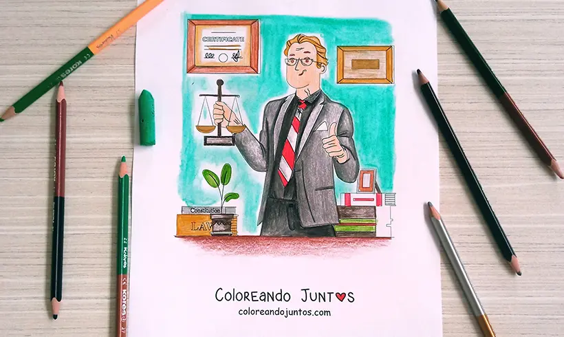 Dessin d'avocat colorié par Colorions Ensemble