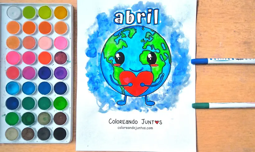 Dessin du mois d'avril colorié par Colorions Ensemble