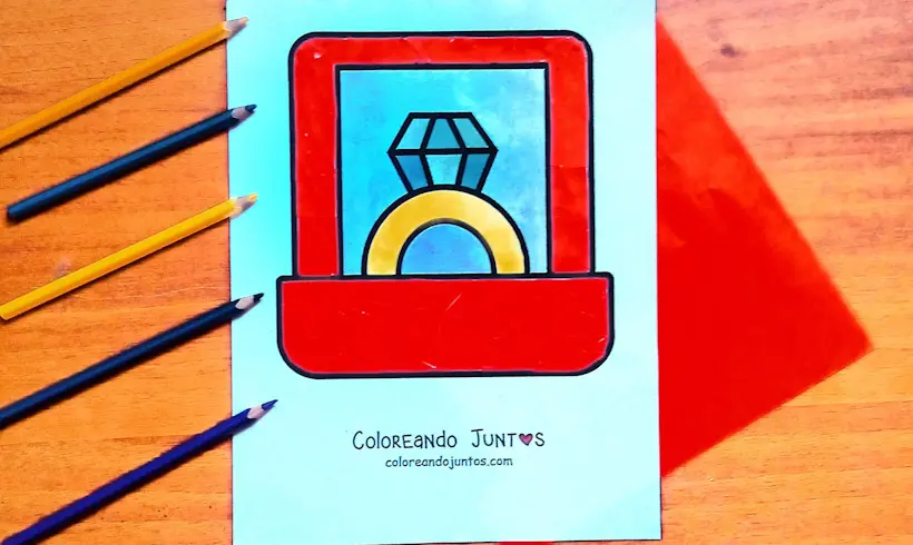 Dessin d’une bague colorié par Colorions Ensemble