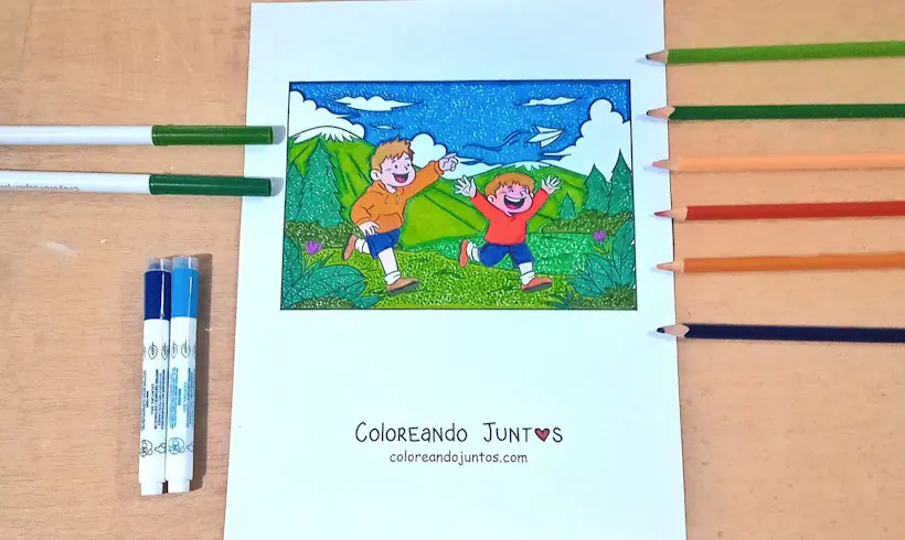 Dessin d'une promenade colorié par Colorions Ensemble