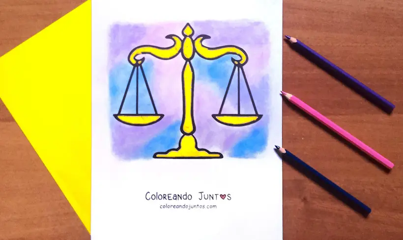 Dessin du signe Balance colorié par Colorions Ensemble