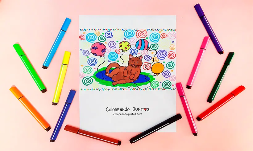 Dessin de ballons colorié par Colorions Ensemble
