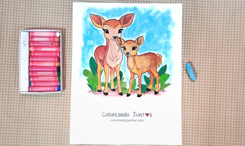 Dessin de Bambi colorié par Colorions Ensemble