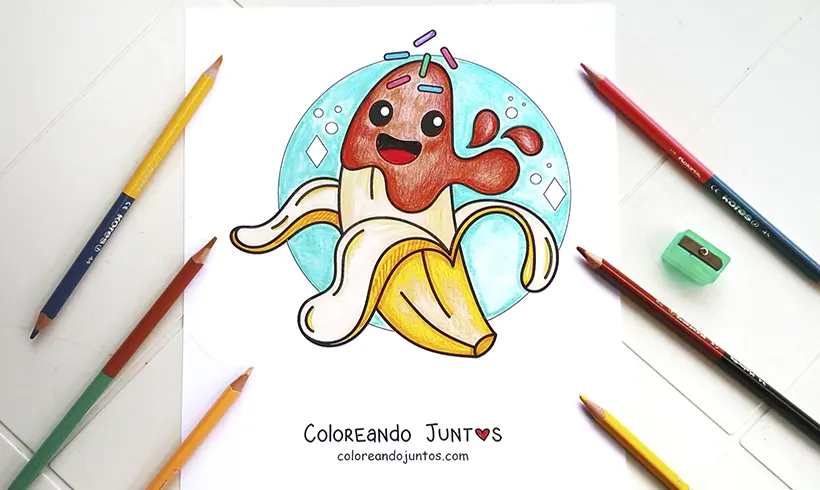Dessin de banane coloriée par Colorions Ensemble