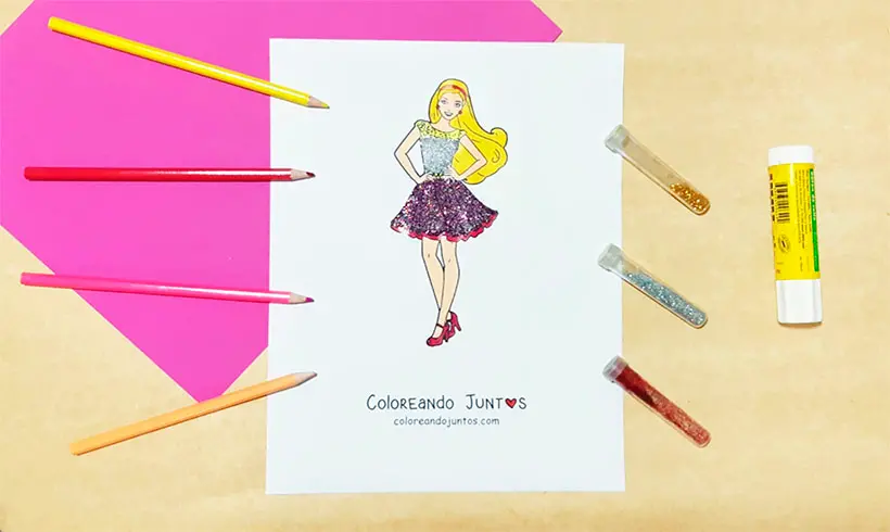 Dessin de Barbie colorié par Colorions Ensemble