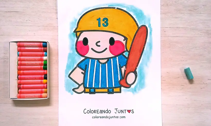 Dessin de baseball colorié par Colorions Ensemble