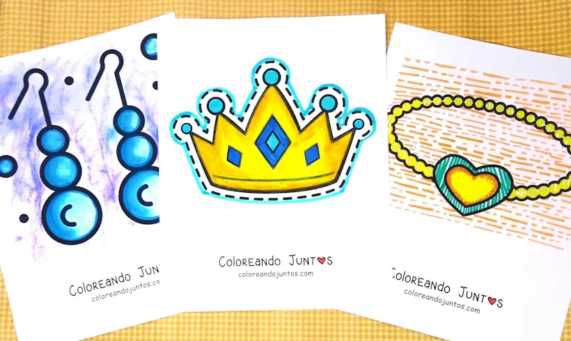 Dessins de bijoux et accessoires coloriés par Colorions Ensemble