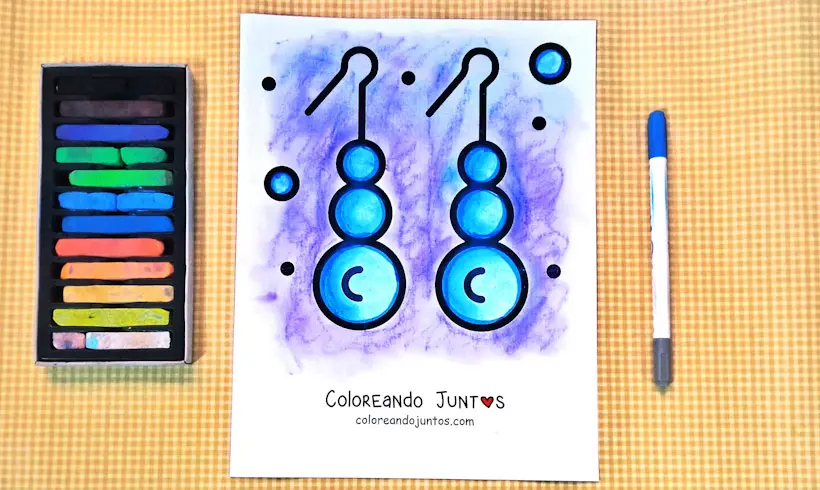 Dessin de boucles d’oreilles colorié par Colorions Ensemble