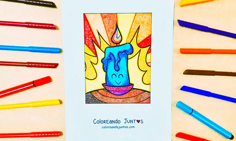 Dessin de bougie coloriée par Colorions Ensemble