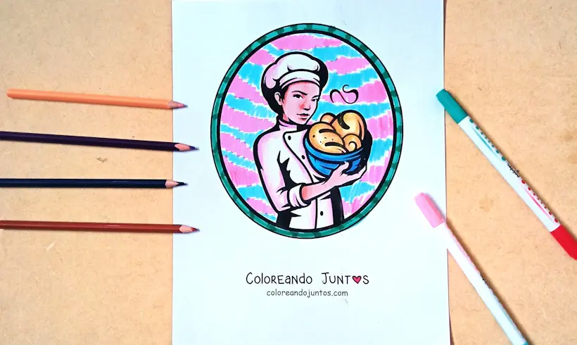 Dessin de boulanger colorié par Colorions Ensemble