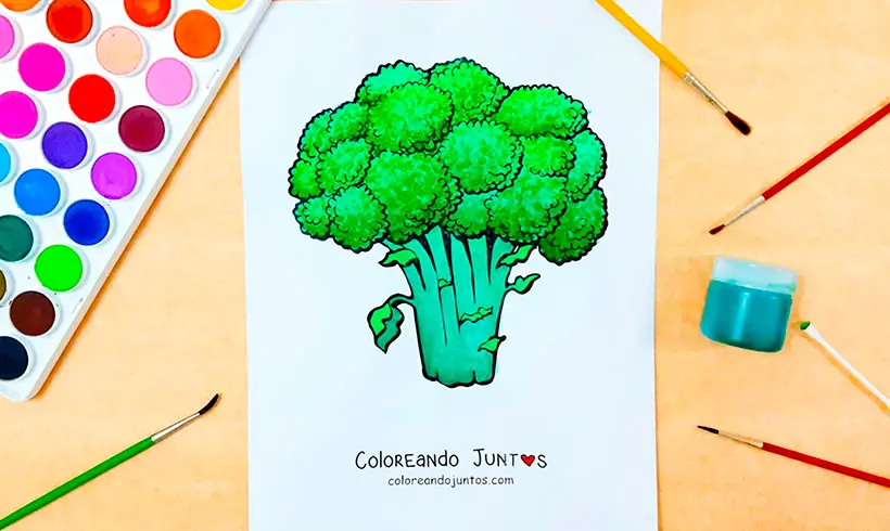 Dessin de brocoli colorié par Colorions Ensemble