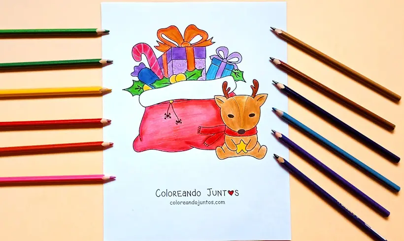 Dessin de cadeaux de Noël coloriés par Colorions Ensemble