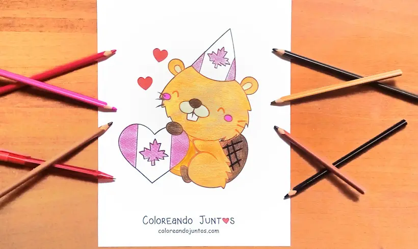Dessin du Canada colorié par Colorions Ensemble
