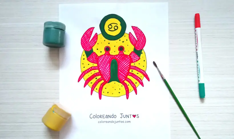 Dessin du signe Cancer colorié par Colorions Ensemble