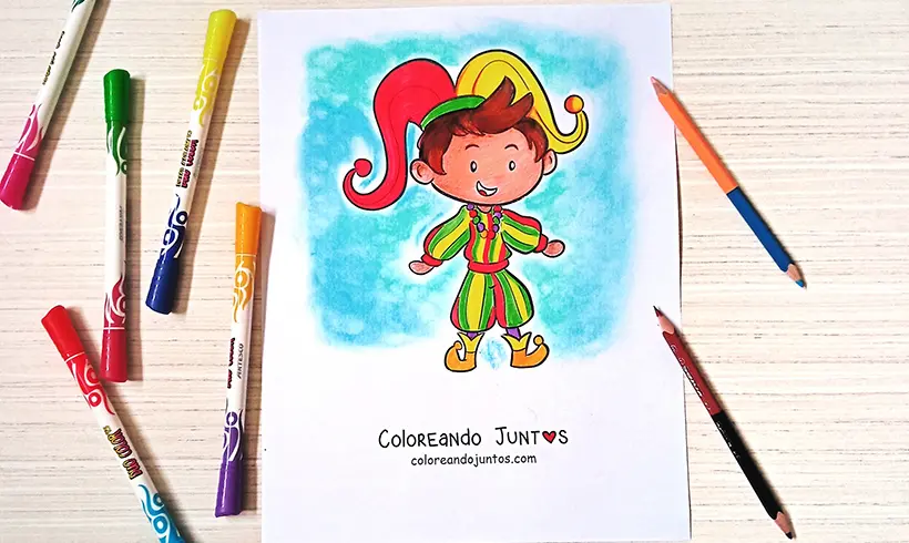 Dessin de carnaval colorié par Colorions Ensemble