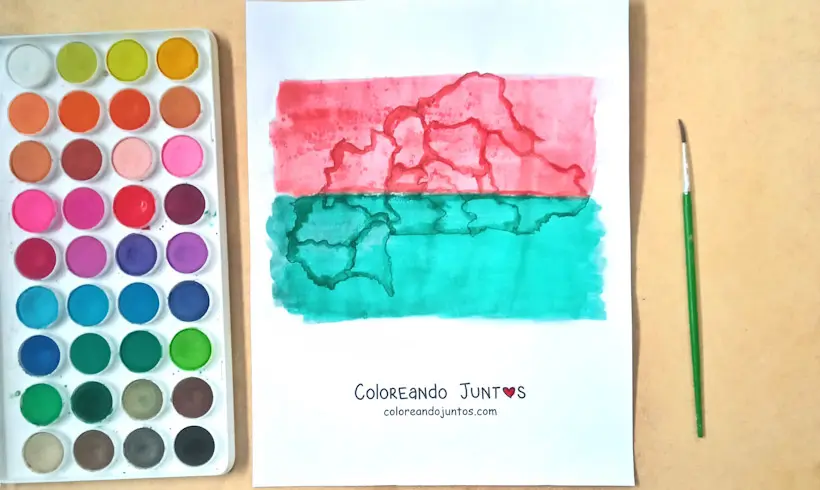 Dessin de la carte d’un pays africain colorié par Colorions Ensemble