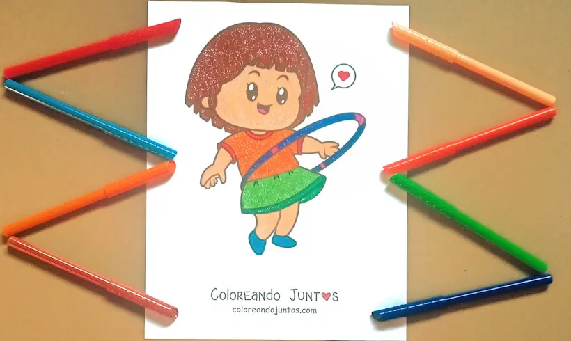 Dessin de hula hoop colorié par Colorions Ensemble