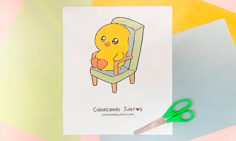 Dessin de chaise colorié par Colorions Ensemble