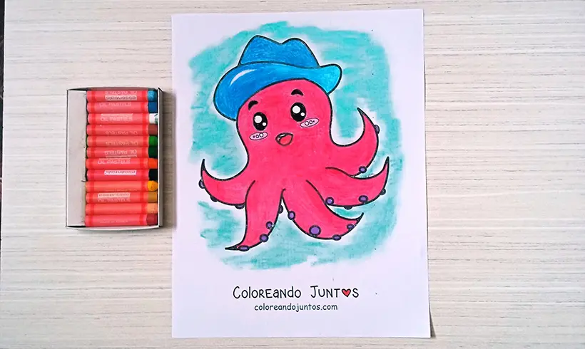 Dessin de chapeau colorié par Colorions Ensemble