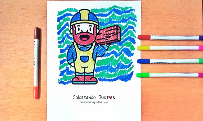 Dessin de charpentier colorié par Colorions Ensemble