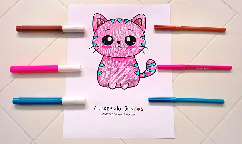 Dessin de chat colorié par Colorions Ensemble