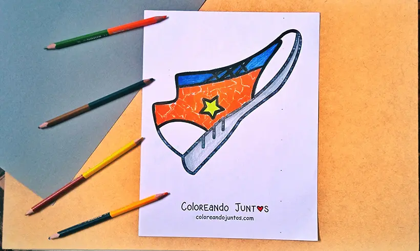 Dessin de chaussure colorié par Colorions Ensemble
