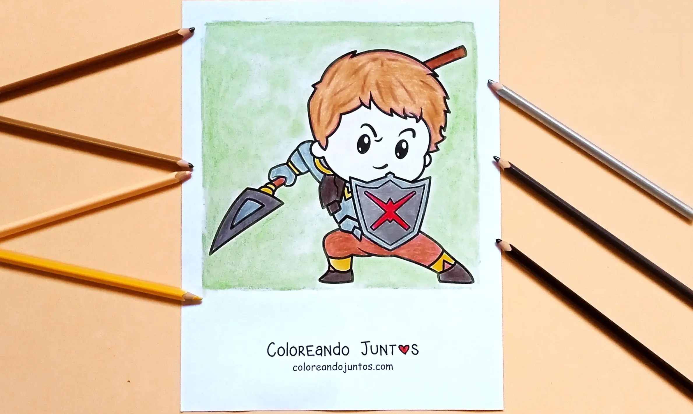 Dessin de chevalier colorié par Colorions Ensemble