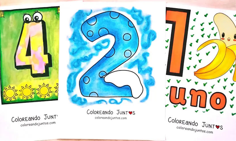 Coloriages de chiffres réalisés par Colorions Ensemble