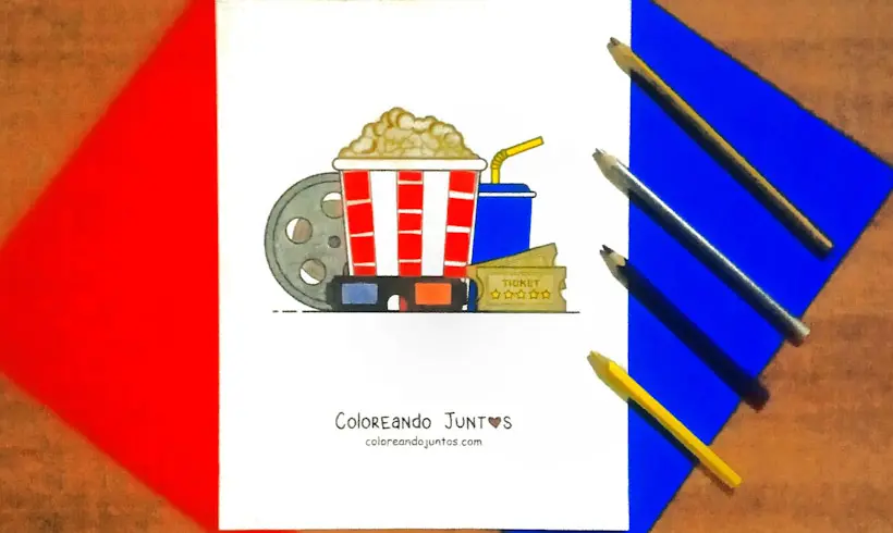 Dessin de cinéma colorié par Colorions Ensemble