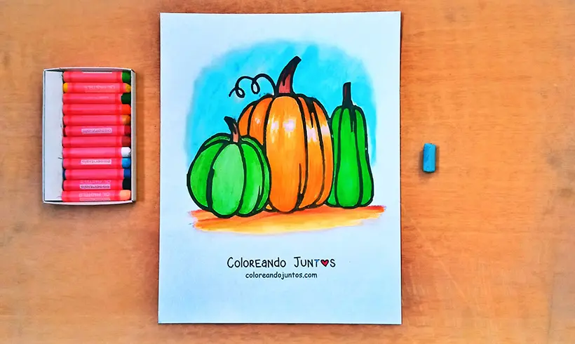 Dessin de citrouilles coloriées par Colorions Ensemble