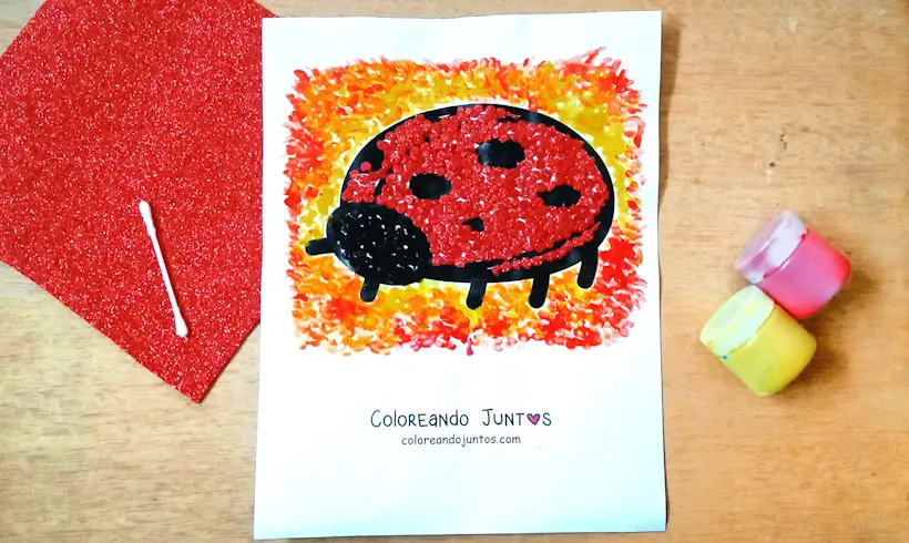 Dessin d'une coccinelle colorié par Colorions Ensemble
