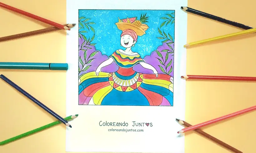 Dessin de Colombie colorié par Colorions Ensemble