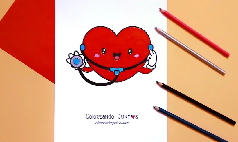 Dessin du corps humain kawaii colorié par Colorions Ensemble