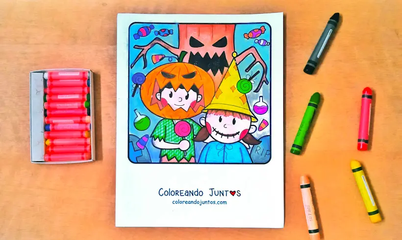 Dessin de déguisements d’Halloween coloriés par Colorions Ensemble