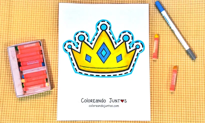 Dessin d’une couronne coloriée par Colorions Ensemble
