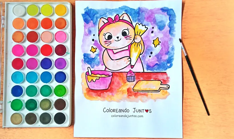 Dessin de cuisinière colorié par Colorions Ensemble