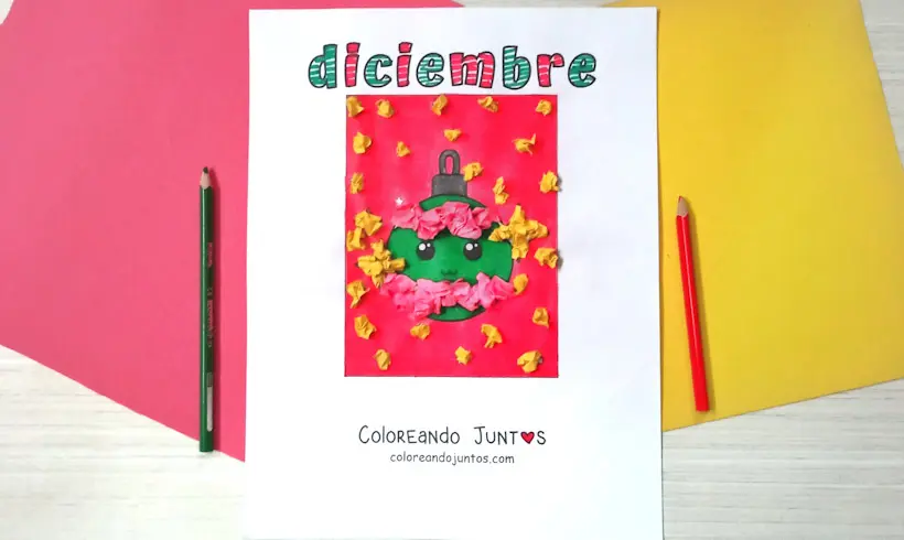 Dessin du mois de décembre colorié par Colorions Ensemble