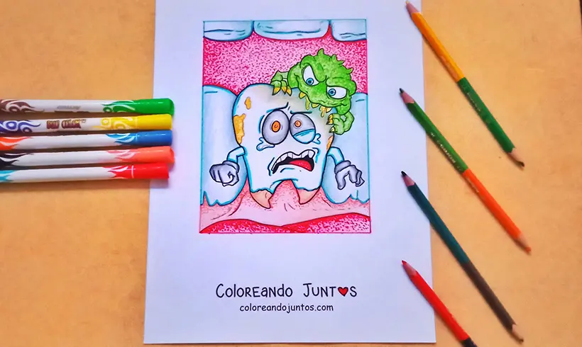 Dessin de dent colorié par Colorions Ensemble