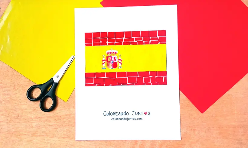Dessin du drapeau de l'Espagne colorié par Colorions Ensemble