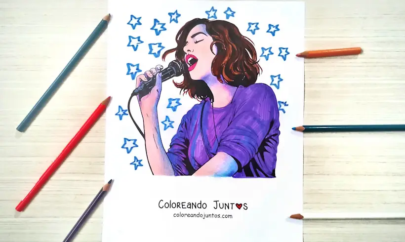 Dessin de Dua Lipa colorié par Colorions Ensemble