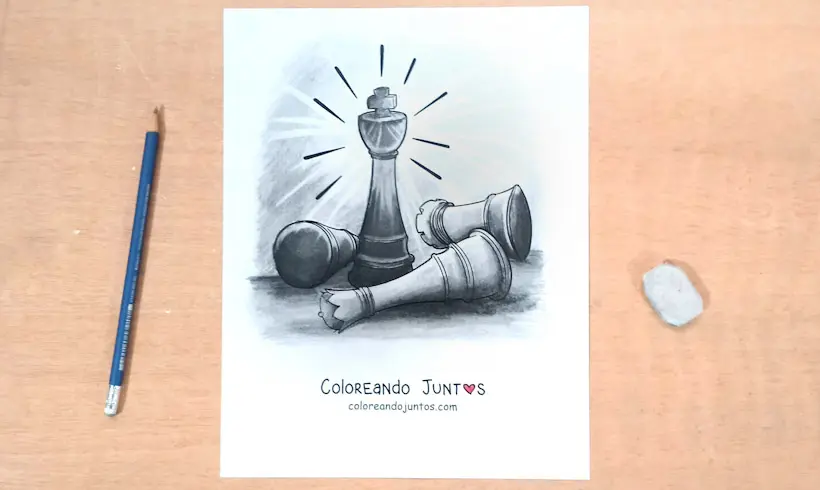 Dessin d’échecs colorié par Colorions Ensemble